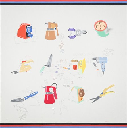 Luca Alinari (Firenze 1943) Senza titolo, 1974 Olio su tela, cm. 70x70. Firma...