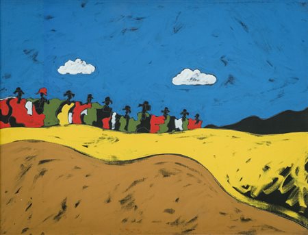 Tano Festa (Roma 1938 1987) Senza titolo, 1986 Acrilico su tela, cm. 60x80....