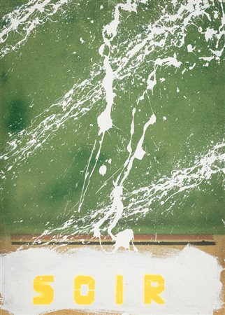 Julien Blaine (Rognac 1942) Soir, 1991 Tecnica mista su tavola, cm. 80x60....