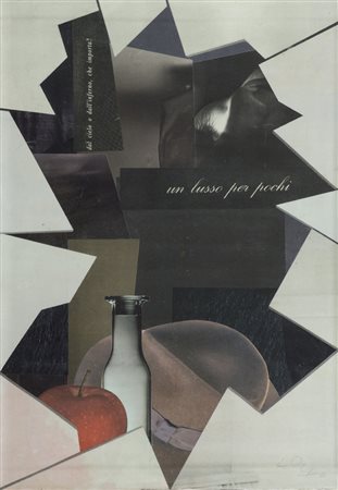 Luciano Ori (Firenze 1928 2007) Vetro infranto, 1996 Collage su tavola, cm....