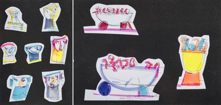 Ugo Nespolo (Mosso Santa Maria (Bi) 1941) Lotto unico di due Opere, - "Senza...