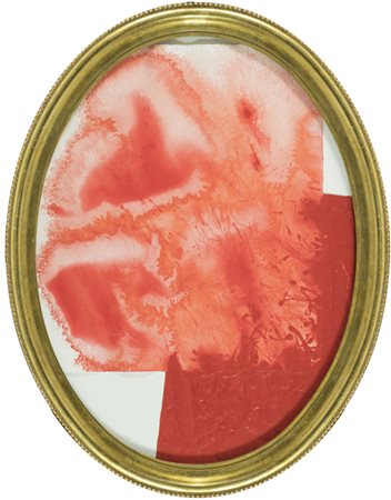 Stefano Turrini (Figline Valdarno 1951) Quadrato rosso organico in ovale...