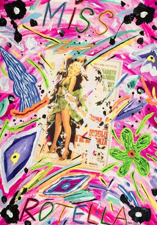 Bruno Donzelli (Napoli 1941) Miss Rotella, Olio e tecnica mista su tela, cm....