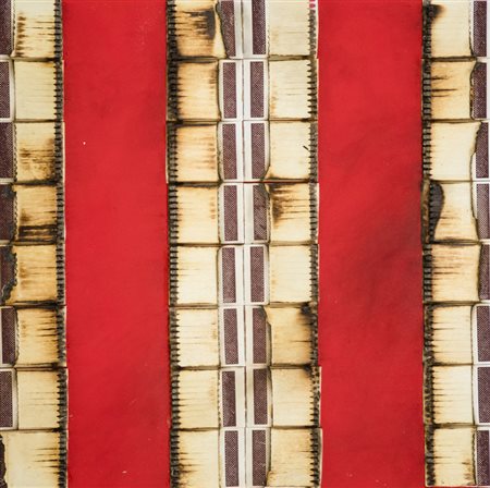 Bernard Aubertin (Fotenay aux Roses 1934 2015) Dessin de feu sur table rouge,...