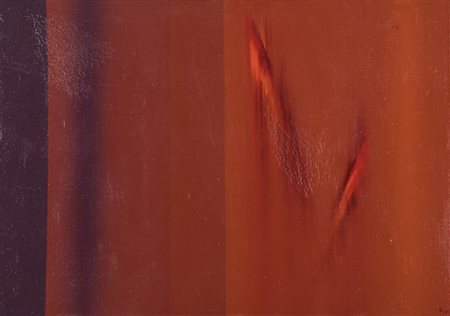 Ennio Finzi (Venezia 1931) Modulazione in rosso, 2001 Olio su tela, cm....