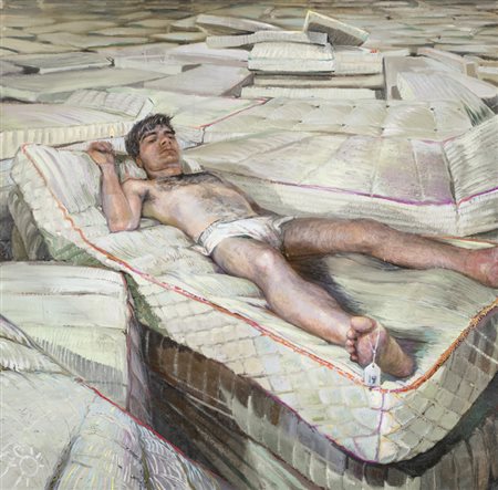 Paul Beel (Cleveland 1970 ) Super Bad, 2001 Olio su tela, cm. 100x100....