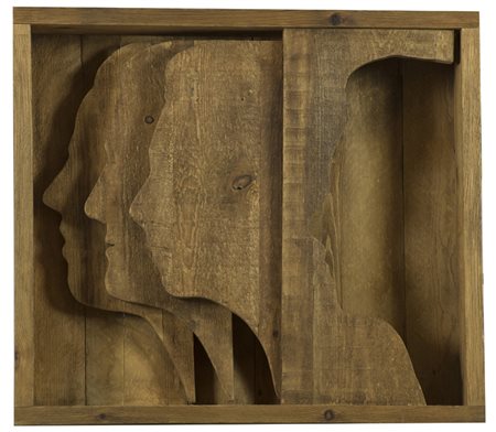 Mario Ceroli (Castelfrentano (Ch) 1938 ) Profili, anni '70 Accumulazione di...