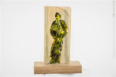 Mario Ceroli (Castelfrentano (Ch) 1938 ) Figura, Accumulazione di legno e...