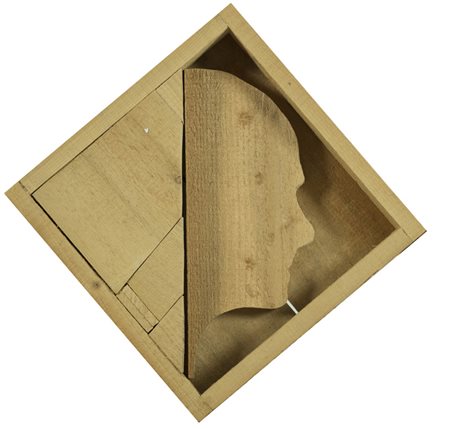 Mario Ceroli (Castelfrentano (Ch) 1938 ) Ritratto d'Autore, 1975 Assemblaggio...