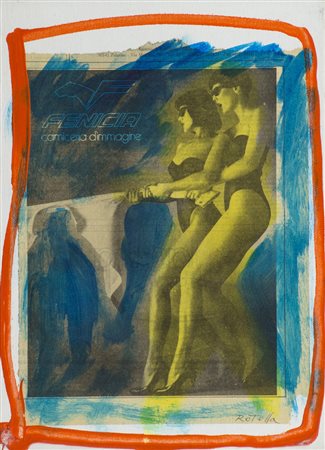 Mimmo Rotella (Catanzaro 1918 Milano 2006) Fenicia, 1991 Olio e collage su...