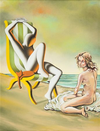 Mark Kostabi (Los Angeles 1960 ) Reconciliation, 2000 Olio su tela, cm....