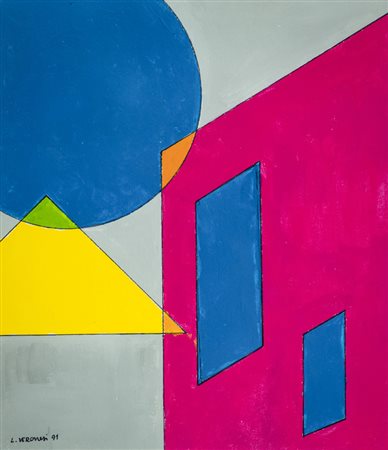 Luigi Veronesi (Milano 1908 1998) Composizione, 1991 Tempera su masonite, cm....
