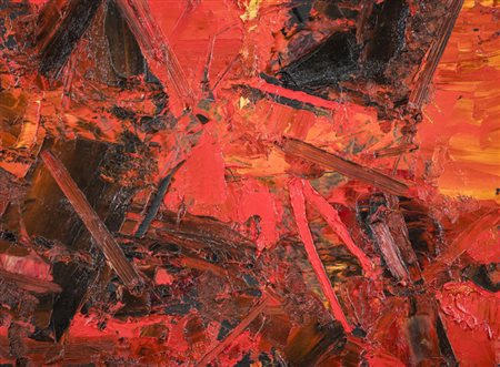 Piero Ruggeri (Torino 1930 2009) Rosso antico, Olio su tela, cm. 30x40. Sul...