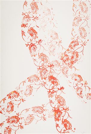 Renato Mambor (Roma 1936 2014) Azione con rullo rosso, 1968 Acrilico impresso...