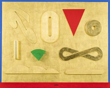 Lucio Del Pezzo (Napoli 1933 ) Il segno dell'infinito, 1996 Acrilico, collage...