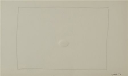 Turi Simeti (Alcamo (Tp) 1929 ) Un ovale bianco e matita grigia, 1985...