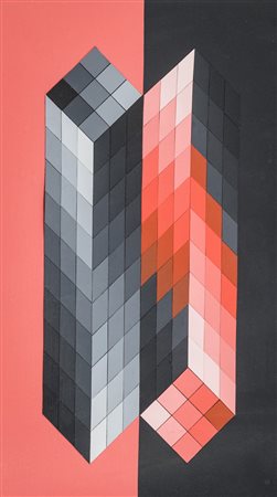 Victor Vasarely (Pecs 1906 Parigi 1997) Tridim - G, 1989 Collage serigrafico...