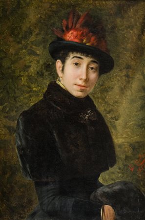 Giovanni (Nino) Costa (Roma Marina di Pisa 1903) Figura femminile, 1884 Olio...