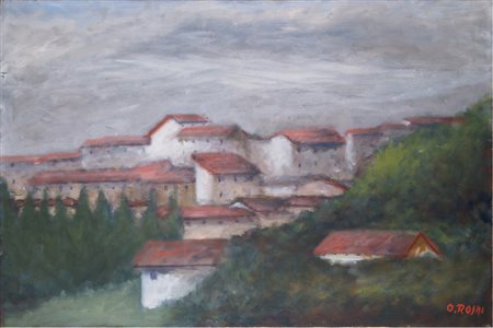Ottone Rosai (Firenze Ivrea 1957) Paese, 1948 Olio su tela, cm. 70x100,5...