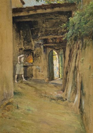 Adolfo Tommasi (Livorno Firenze 1933) Mugnaia, Pastello su cartone, cm....