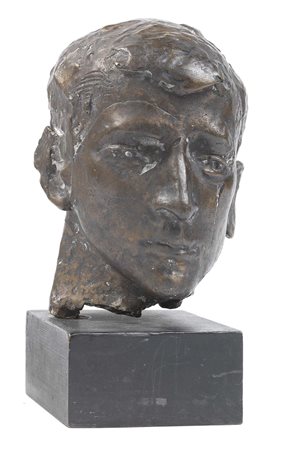 Novello Finotti Verona 1939 Testa di ragazzo Scultura in bronzo, cm. 26 h....