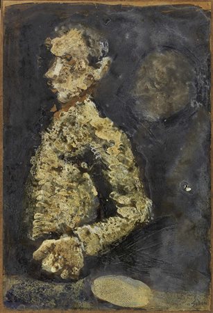 Mario Sironi Sassari 1885 - Milano 1961 Autoritratto con figura Tecnica mista...