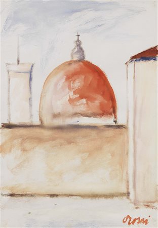 Ottone Rosai Firenze 1895 - Ivrea (To) 1957 Il Cupolone Acquerello su carta,...