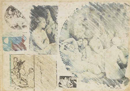 Mimmo Rotella Catanzaro 1918 - Milano 2006 Senza titolo, 1971 Frottage su...