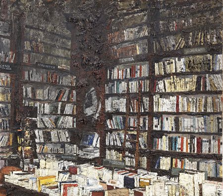 Massimo Giannoni Empoli (Fi) 1954 Libreria, 1999-2000 Olio su tela, cm....