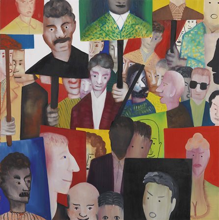 Marco Cingolani Como 1961 Senza titolo, 1992 Olio su tela, cm. 185x185 Firma...