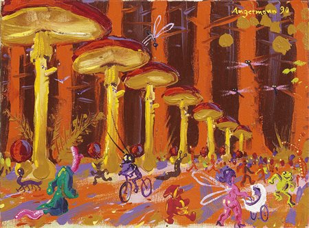 Peter Angermann Rehau 1945 Senza titolo, 1990 Olio su tela, cm. 30x40 Firma e...