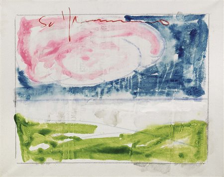 Mario Schifano Homs 1934 - Roma 1998 Paesaggio anemico, 1973-74 Smalto su...