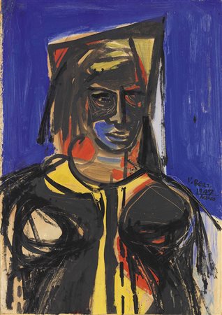 Vinicio Berti Firenze 1921 - 1991 Figura di donna, 1947 Olio su carta...