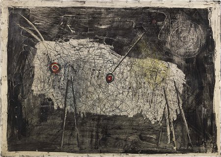 Roberto Crippa Milano 1921 - Bresso (Mi) 1972 Toro, 1953-54 Olio e cera su...