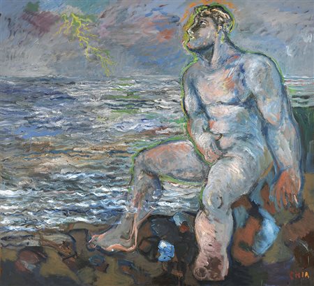 Sandro Chia Firenze 1946 Tempest, 1985 Olio su tela, cm. 200x219 Firma in...