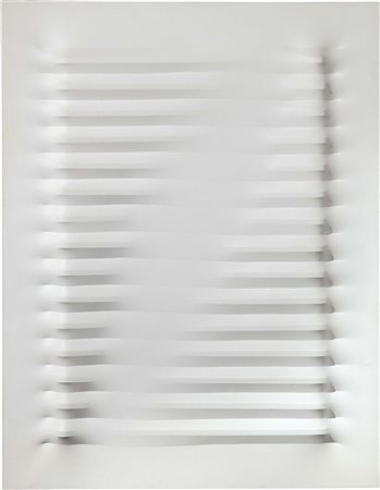 Agostino Bonalumi Vimercate (Mi) 1935 - Milano 2013 Bianco, 1974 Tela...