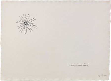 Vincenzo Agnetti Milano 1926 - 1981 Dati due o più istanti - Lavoro, 1972...