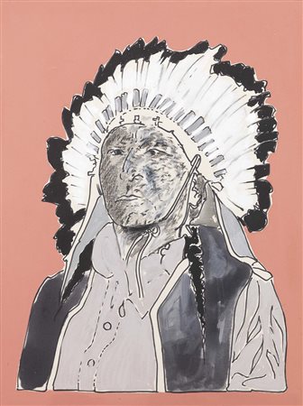 Renato Mambor Roma 1936 - 2014 Pelle Rossa, 2005 Olio e smalto su tela grezza...