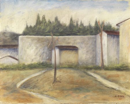 Ottone Rosai Firenze 1895 - Ivrea (To) 1957 Prato deserto, 1941 Olio su tela,...