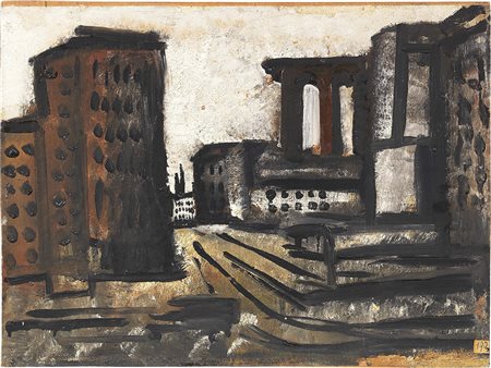 Mario Sironi Sassari 1885 - Milano 1961 Paesaggio urbano, 1943 ca. Olio su...
