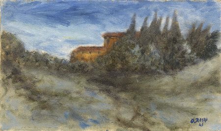 Ottone Rosai Firenze 1895 - Ivrea (To) 1957 Paesaggio, 1945 Olio su tela, cm....