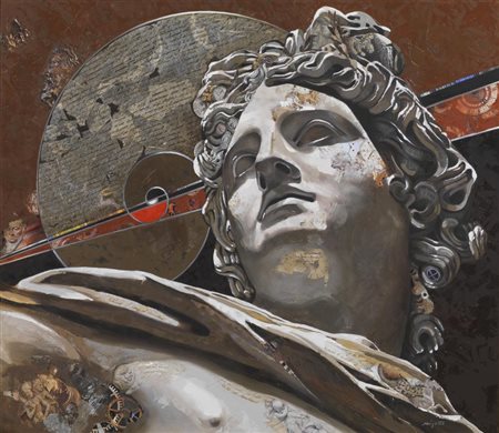 Laura Migotto APOLLOolio e collage su tela, cm 70x80firmasul retro:...