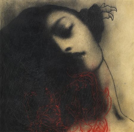 Omar Galliani NUOVI FIORI NUOVI SANTI, 2008grafite e pigmento su tavola, cm...