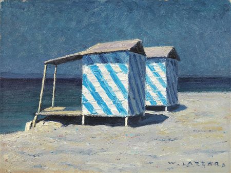 Walter Lazzaro CAPANNI CALABRESIolio su masonite, cm 30x40firmasul retro:...