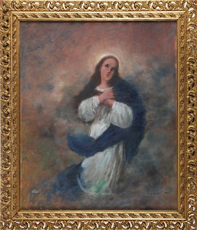 ARTISTA DEL XIX SECOLO Ascensione della Vergine. Olio su tela applicata su...