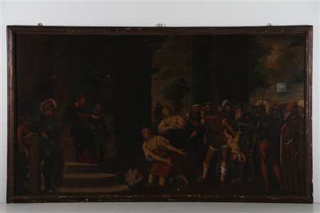 ARTISTA DEL XIX SECOLO Il giudizio di Salomone. Olio su tela . Cm 195,00 x...