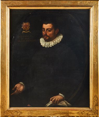 ARTISTA VENETO DEL XVI SECOLO Ritratto di Guido Benaglia. Olio su tela . Cm...