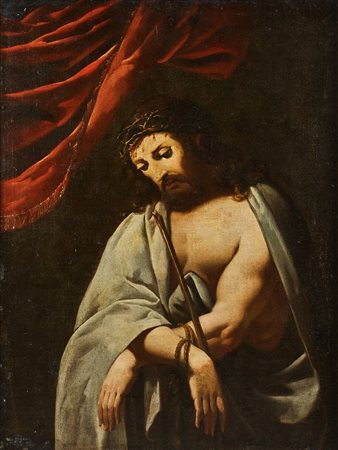 ARTISTA CARAVAGGESCO DEL XVII SECOLO Ecce homo. Olio su tela . Cm 74,00 x...