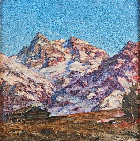 TOGNI EDOARDO (1884 - 1962) Paesaggio montano. Olio su tavola. Cm 36,00 x...