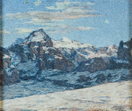 TOGNI EDOARDO (1884 - 1962) Paesaggio montano. Olio su tavola. Cm 38,00 x...